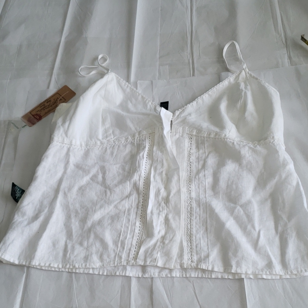 Ralph Lauren NEW Linen Lace Cami Top Button Front - Picture 11 of 13